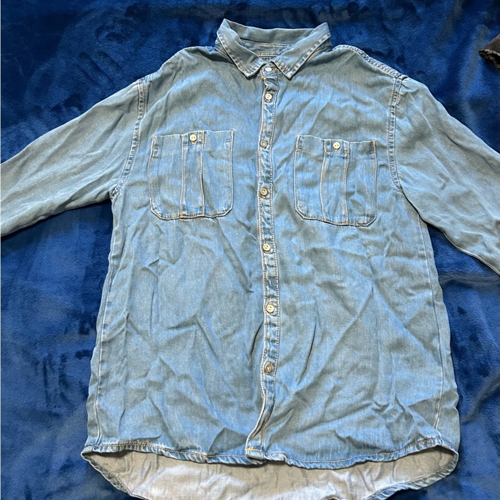 Zara Casual Denim Button-Up Shirt